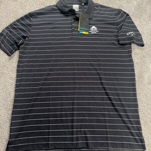 NEW Callaway Men's Large Opti Dri Short Sleeve Black Polo French Lick Resort